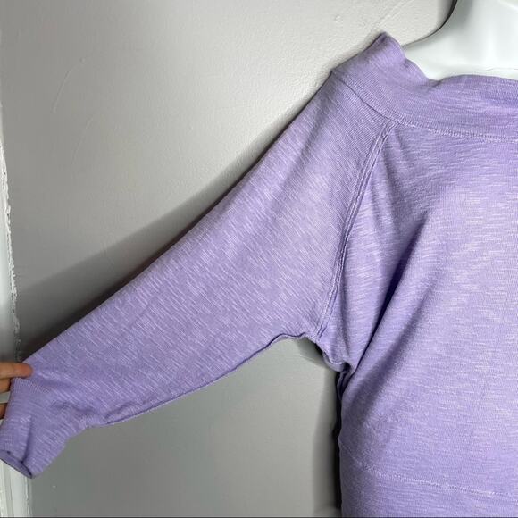 FREE PEOPLE WE THE FREE Purple Thermal Sweater Womens XSmall Slouchy Oversized - Picture 4 of 8
